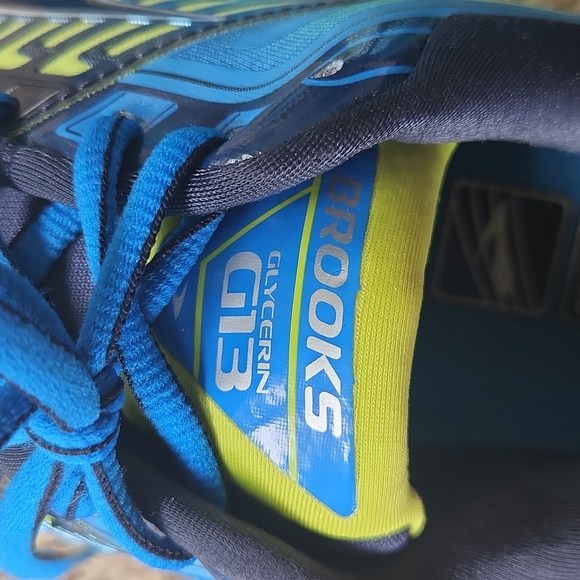 Brooks Glycerin G13 superDNA 3D Fit Print Men's 10.5 D Blue-Lime - Picture 6 of 8